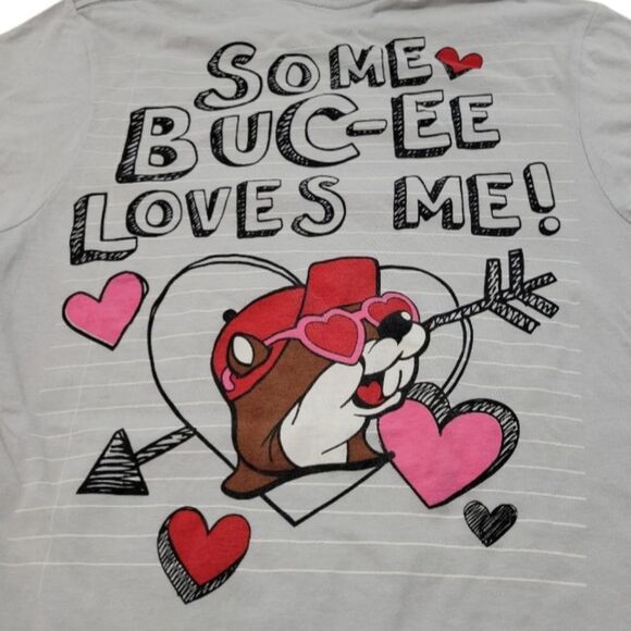 Buc-ee's Shirt Size Small "Some Buc-ee Loves Me!" Hearts Love Graphic Print Tee - Picture 6 of 7